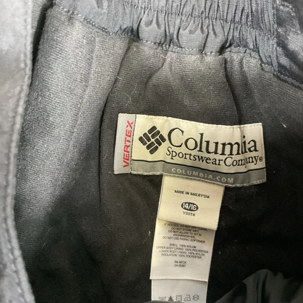 Columbia Snow Pants Youth 10 / 12 Black Ski Snowboarding Pant Vertex